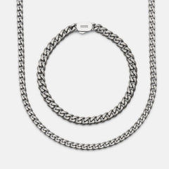 6mm Curb Bracelet - Titanium - Large