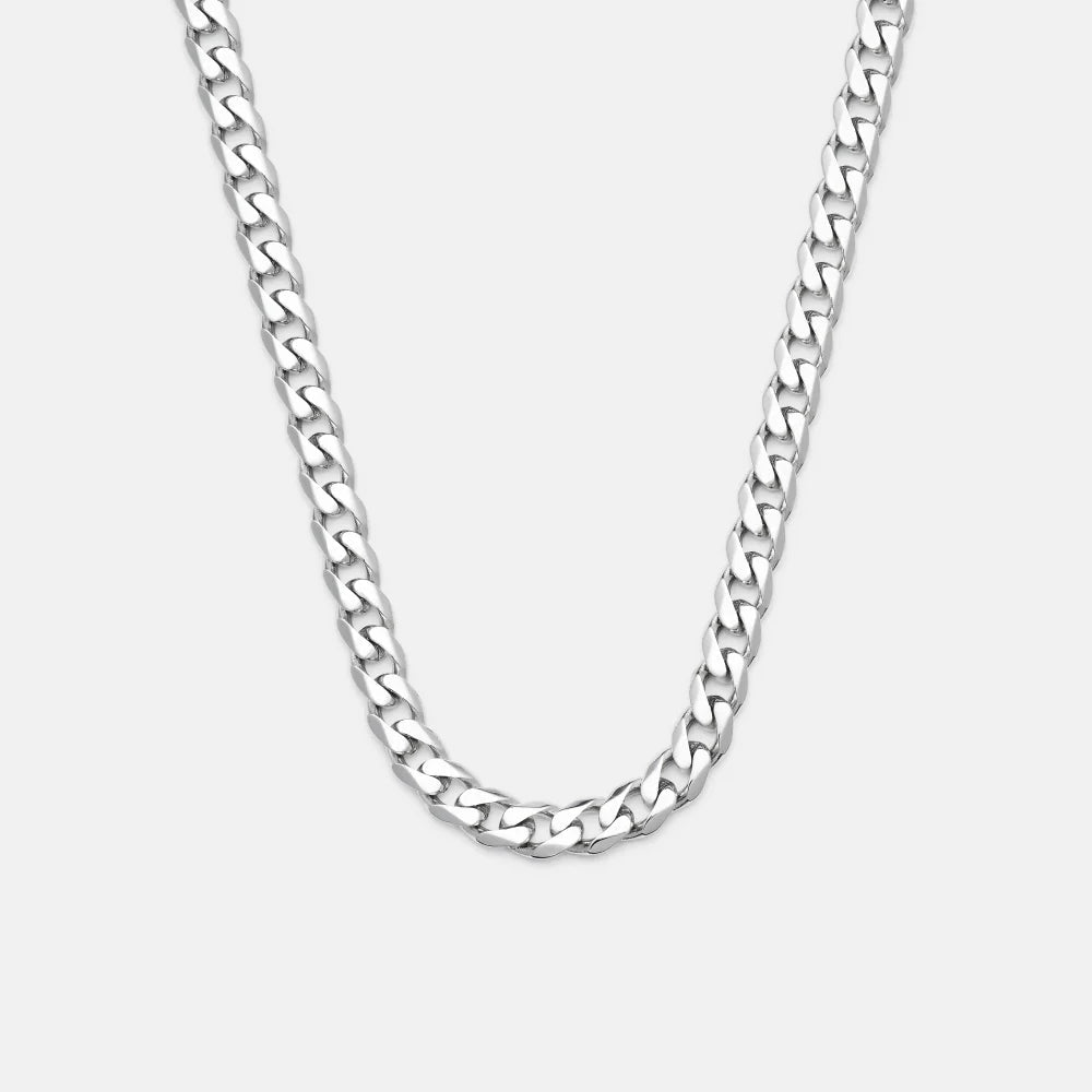 5mm Curb Chain - Platinum - 20"