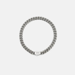 6mm Curb Bracelet - Titanium - Large